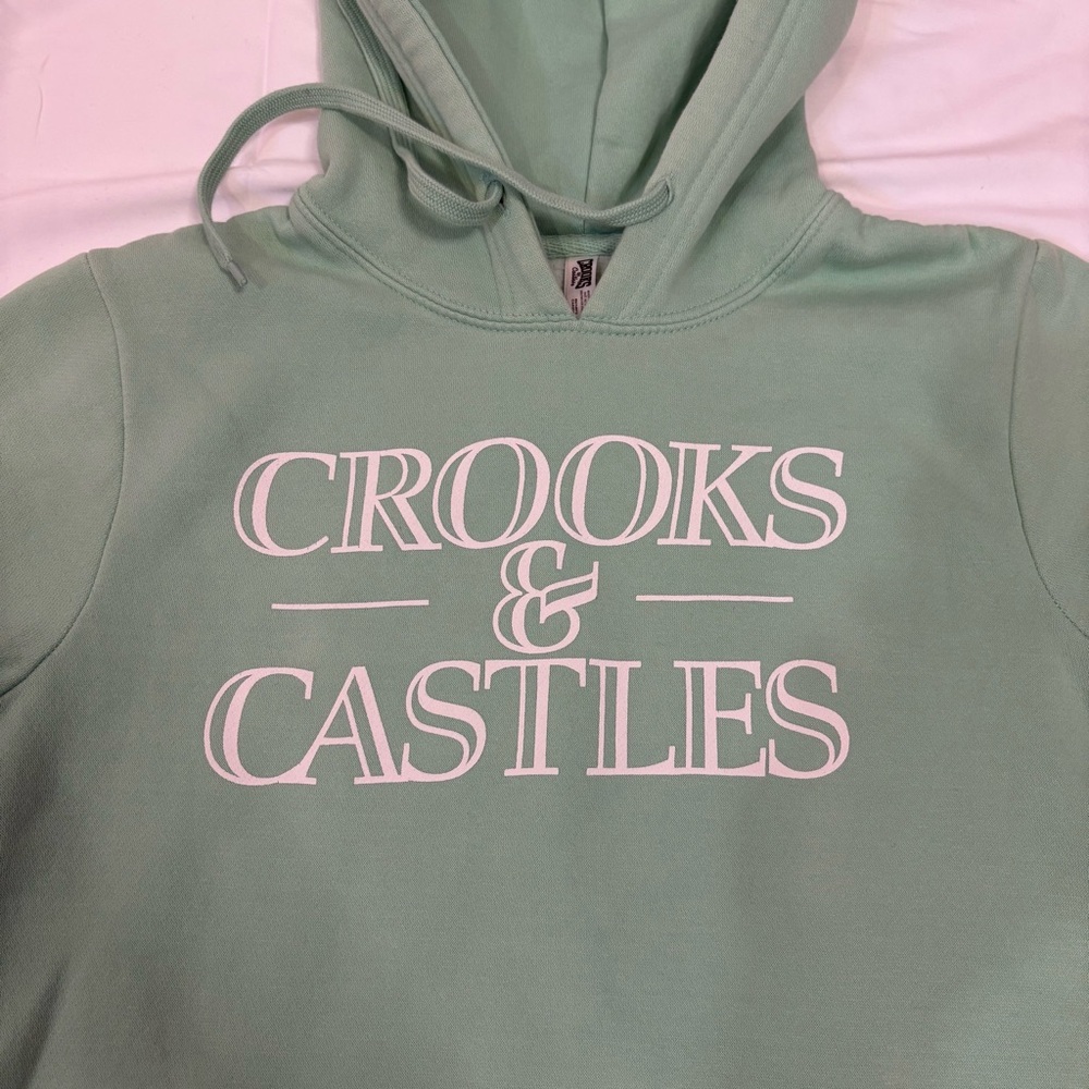 Crooks & Castles Pullover Hoodie Mint Green Women’s Small Sweatshirt Sweater - Picture 2 of 7